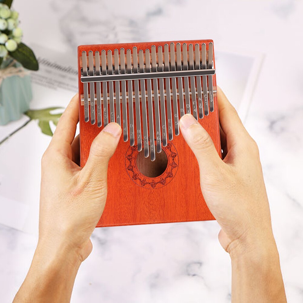 21 Keys Kalimba Musical Instrument Lightweight Portable Mahogany Wood Thumb Finger Piano Music Elements for Beginner