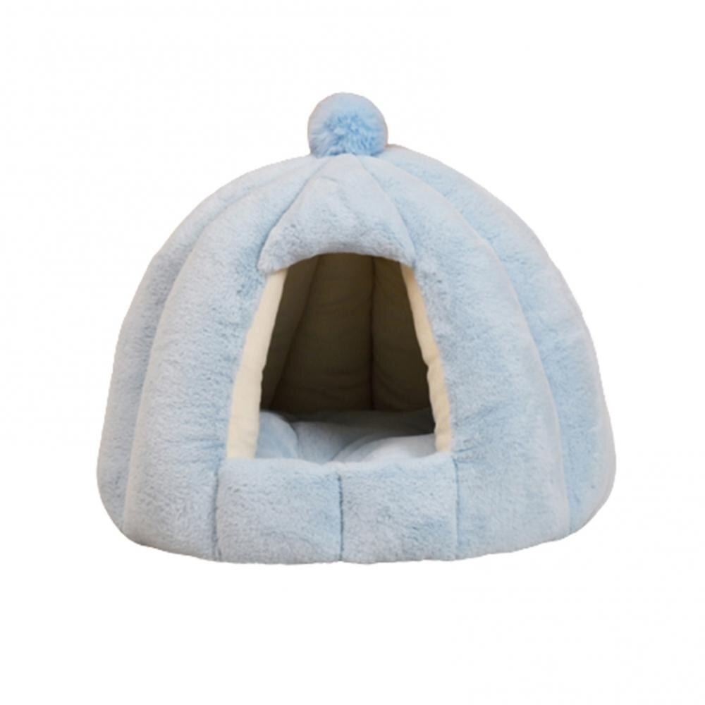 50% Sales! Round Kennel Semi-closed Cat Sleep Winter Mat Small Medium-sized Dogs Pet Nest: Sky Blue