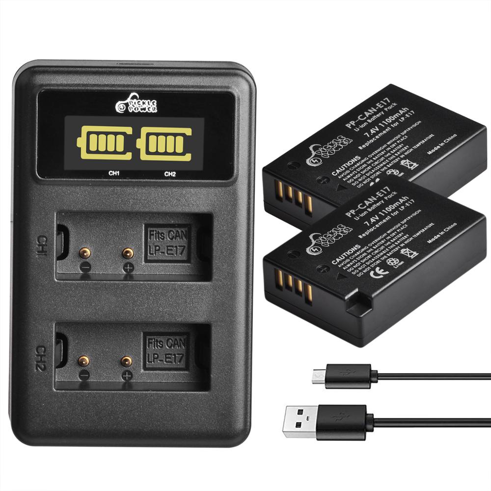 LP-E17 LPE17 Batterij En Led Usb Dual Charger Voor Canon Eos 200D M3 M6 750D 760D T6i T6s 800D 8000D kus X8i