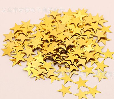 6mm/10mm Stars Table Confetti Sprinkles Birthday Party Wedding Decoration Sparkle Blue Gold Silver Green Metallic Stars Supply: gold / 6mm