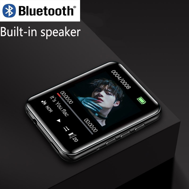 RUIZU-reproductor MP3 metálico con Bluetooth, completamente táctil, altavoces integrados, radio, grabación, e-book, reproducción de vídeo, novedad