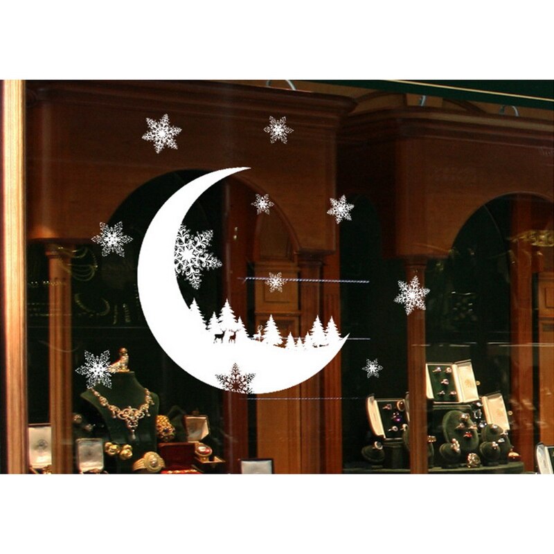 Christmas Window Decal Santa Claus Snowflake Decals Winter Wall Decals for Kids Rooms Christmas Year Window Decorations: 25x35 DMJ2535-011