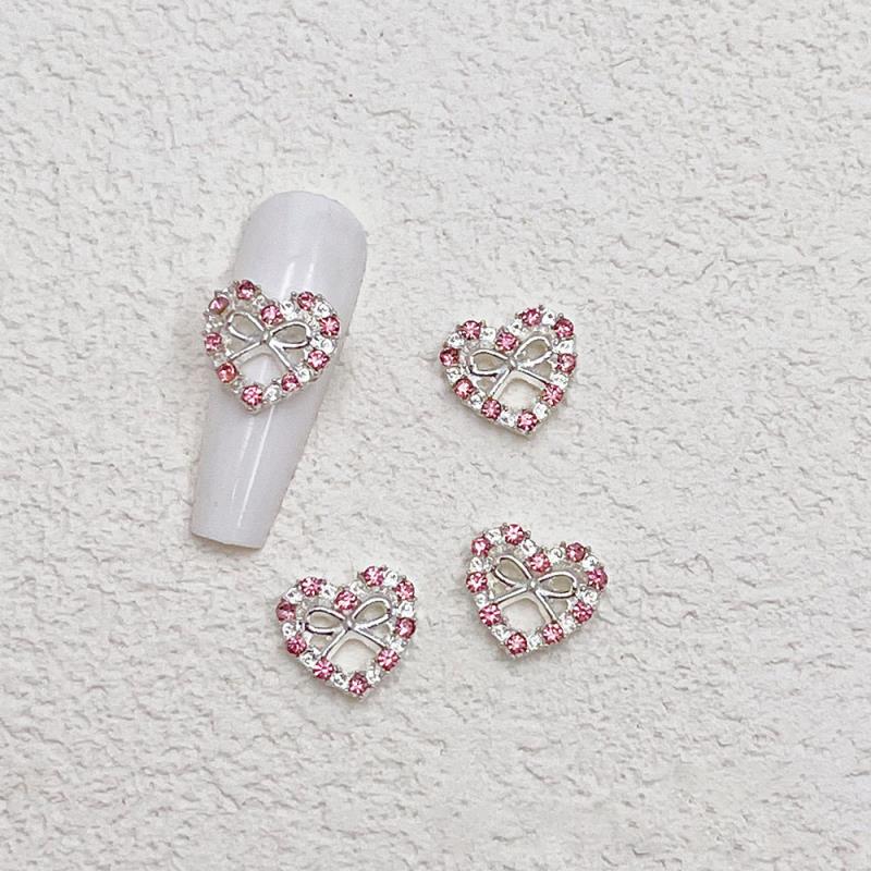 10 Stück Mini 4*5mm Kristall Schmetterling Nagel Kunst Reize 3D Diamant Schmuck Teile Rosa Klar Metall Manikübetreffend Dekoration Strass Edelsteine: Grün
