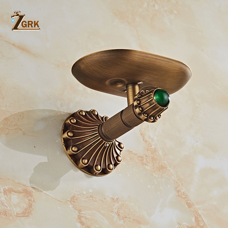 ZGRK Superior Brass Soap Dish Bathroom Accessories Wall Mounted Soap Box Brass Anodizing Surface Soap Holder