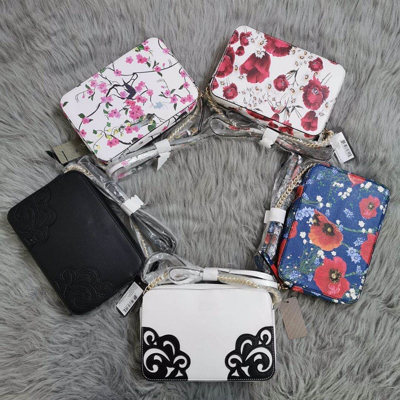 2020 novos casos ombro mensageiro sacos de corrente pequeno pacote padrão flores sacos femininos cor sólida