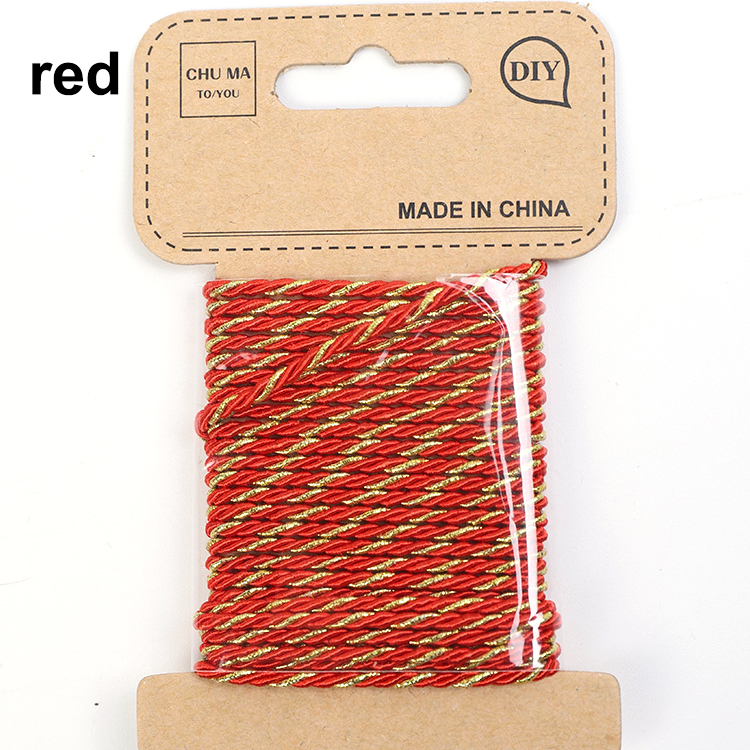 Cordones trenzados artesanales de 1,5 MM, cordón de embalaje de , cuerda de hilo, fabricación de pulseras, cuerda artesanal hecha a mano, decoración de boda, 3 metros: red