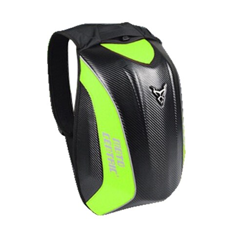 Motorcycle Knight Bag Touring Luggage Bag Waterproof Motorcycle Carbon Fiber racing bag Motorbike Helmet Backpack: Green