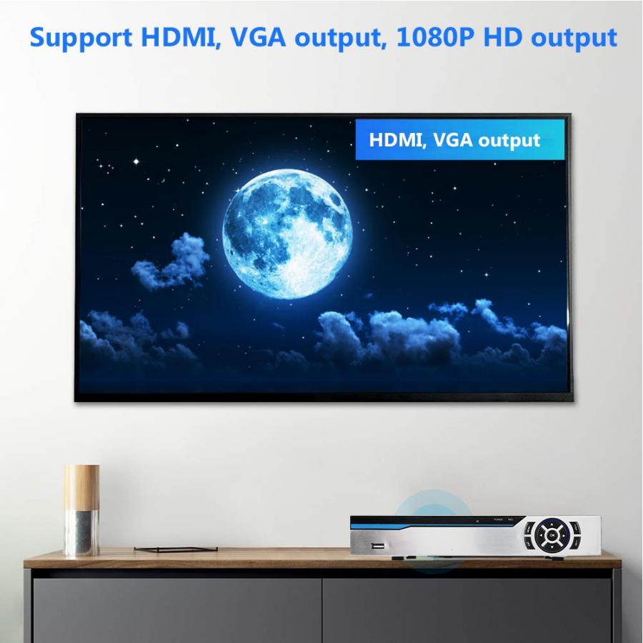 8CH CCTV Network Video NVR Recorder Hard Disk 5MP/4MP/1080P/720P 100-240V for ONVIF