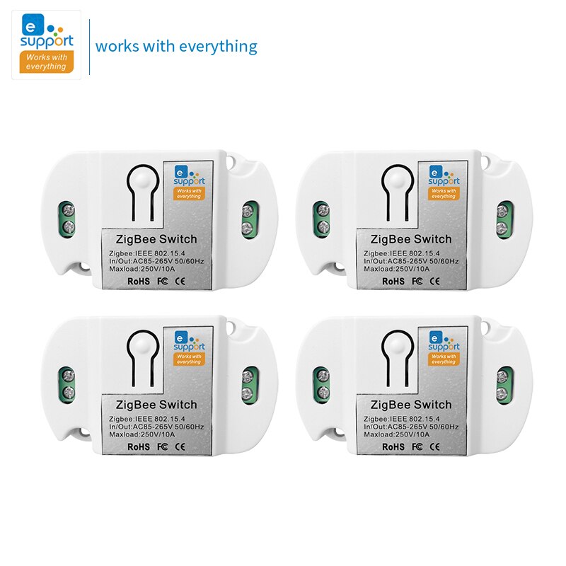 Smart Wireless Remote Switch Socket Smart Home Automation Remote Control Switch Relay Zigbee Switch/Alexa /Smart Home APP: 4pcs