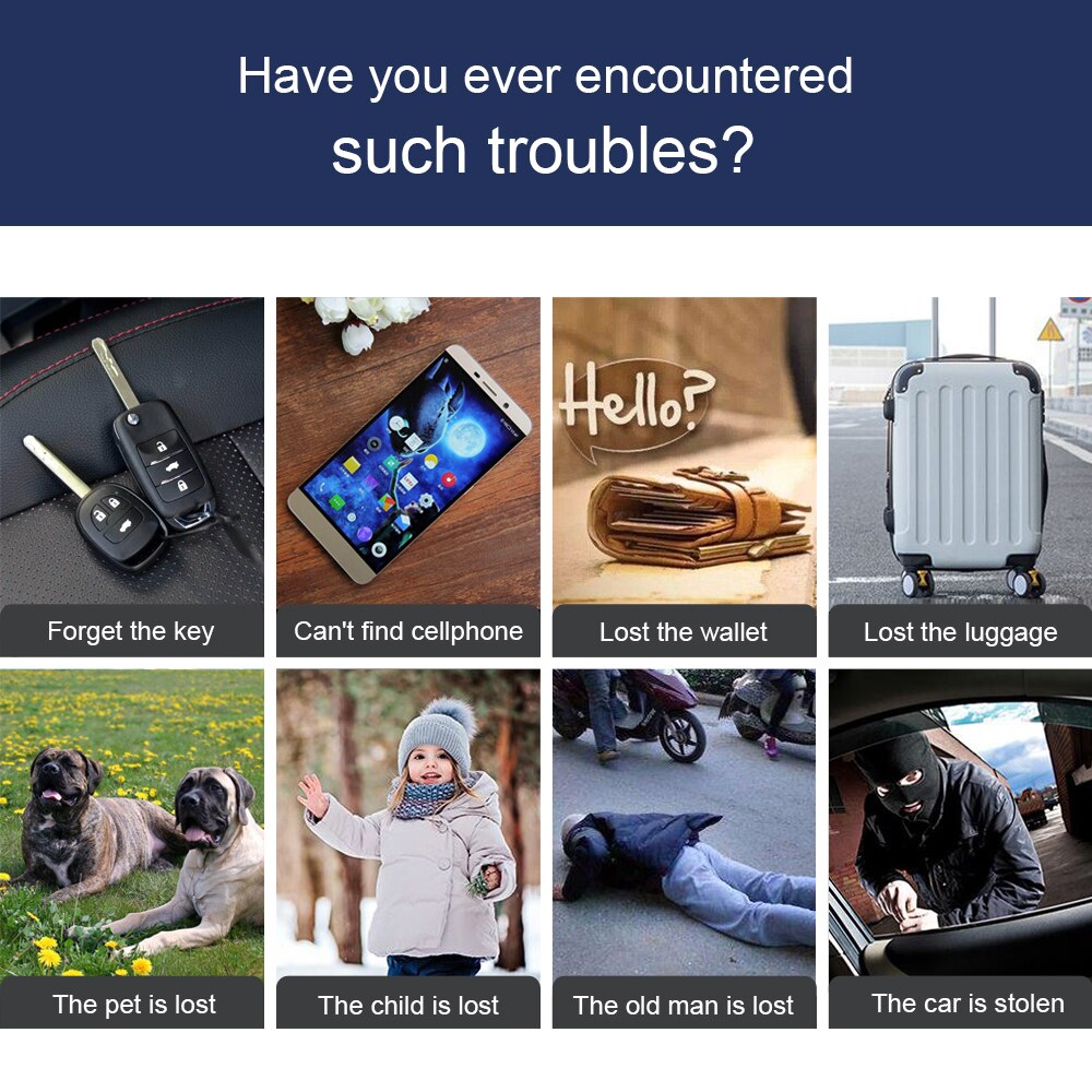 Gps mini smart tag tracker trådlös bluetooth anti-förlorad larm för plånboksväska barn nyckelsökare husdjur hund katt lokaliserare svart röd vit