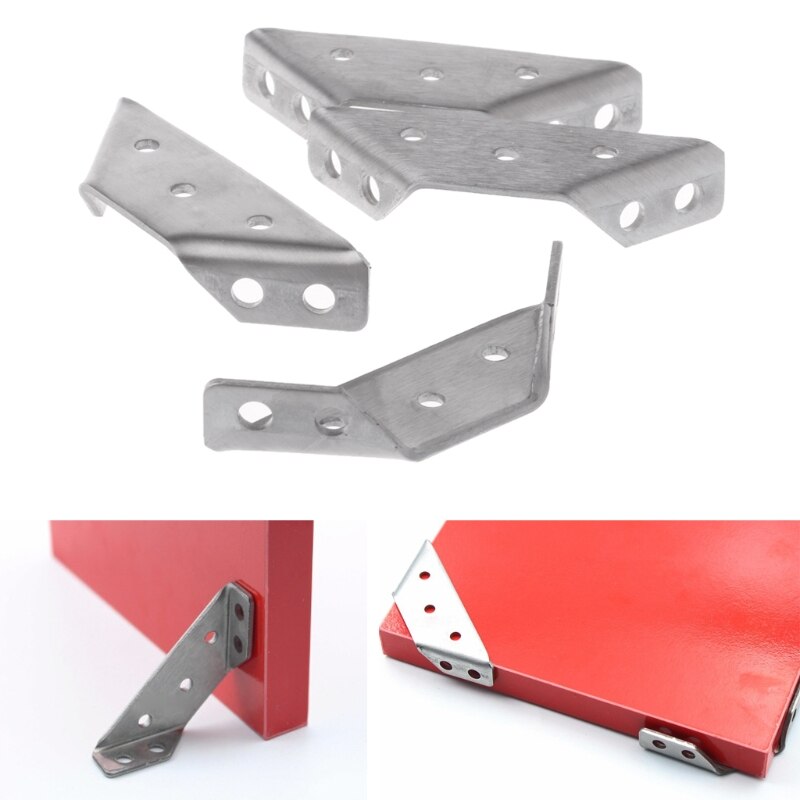 4 piezas pequeñas de apoyo de acero inoxidable ángulo recto código soporte fijo esquina Brace