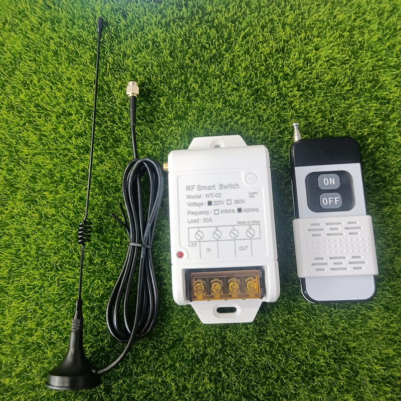 500m Industrial AC 220V 380V 1CH 30A Wireless Remote Control Switch Receiver + Transmitter For Water Pump LED Light Garage Door: green