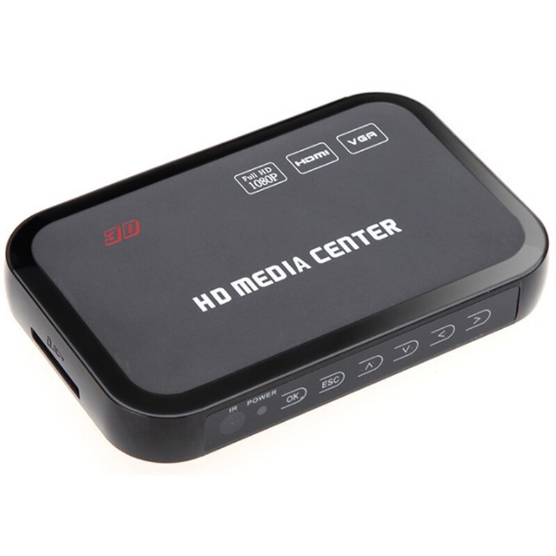 Eu Plug Full Hd 1080P Media Player Center Multimedia Video Player With Hdmi Vga Av Usb Sd/Mmc Port Remote Control Ypbpr Cable