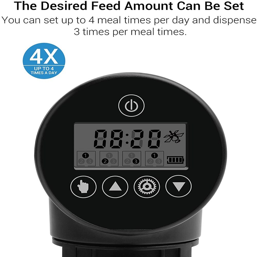 NICREW 200ml Automatic Fish Feeder Programmable Electric Fish Food Dispenser for Aquarium Fish Tank .LCD Digital Timing Feeder