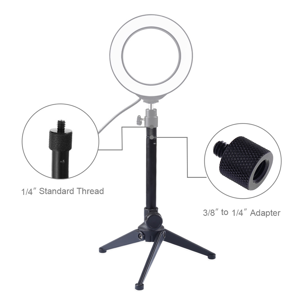 Portable Tripod Stand Stevige Desktop Verstelbare Statief Selfie Stick Mount Houder PU408 Voor Fotografie Led Video Licht
