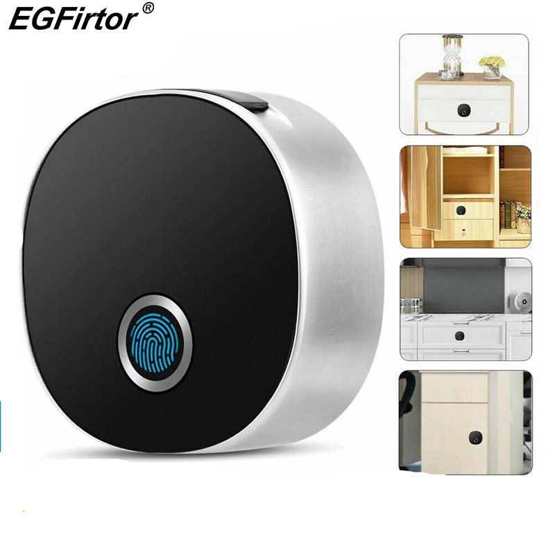 Smart Fingerprint Lock Wooden Door Lock Digital Electronic Lock Security Alarm File Drawer Office Cabinet Lock Zinc Alloy