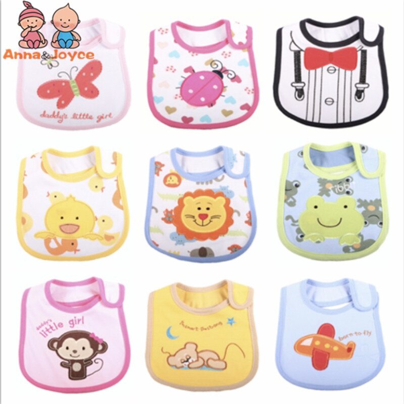 3 Stk/partij Katoen Slabbers Baby Geborduurde Speeksel Handdoeken Doeken Grappige Baby Waterdicht Bib Pak 1-3 Jaar