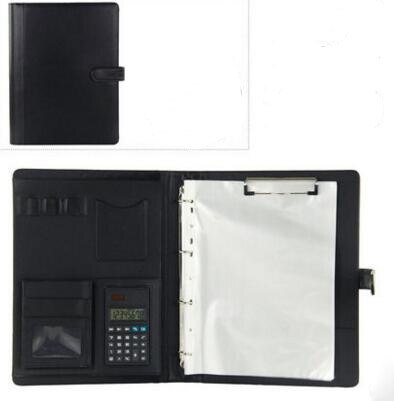 Multifunctionele map  a4 ,  pu-lederen documentenmappen met 4- ringen in briefformaat. voor documentenmappen van 8.5 x 11 inch.: Zwart 2