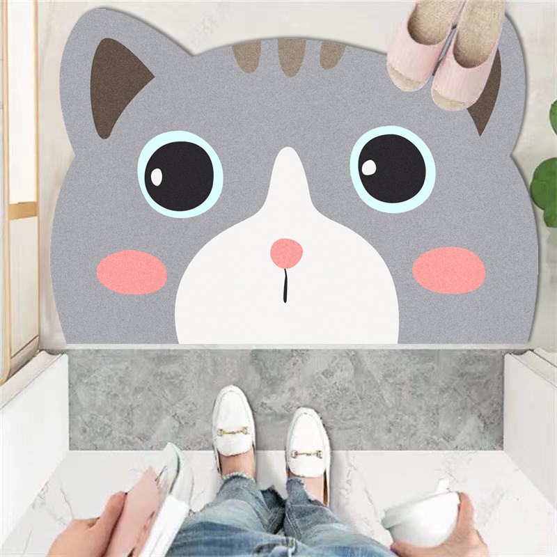 Panda Cartoon Hond Patroon Zachte Kussen Badmat Quick Dry Super Absorberende Non-Slip Badkamer Tapijt Diatomeeën Modder Tapijten waterdicht