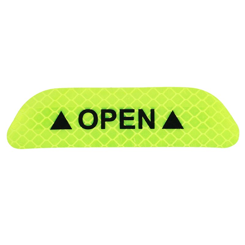 4x Fluorescent Green Car Door Open Sticker Reflective Tape Safety Warning Decal