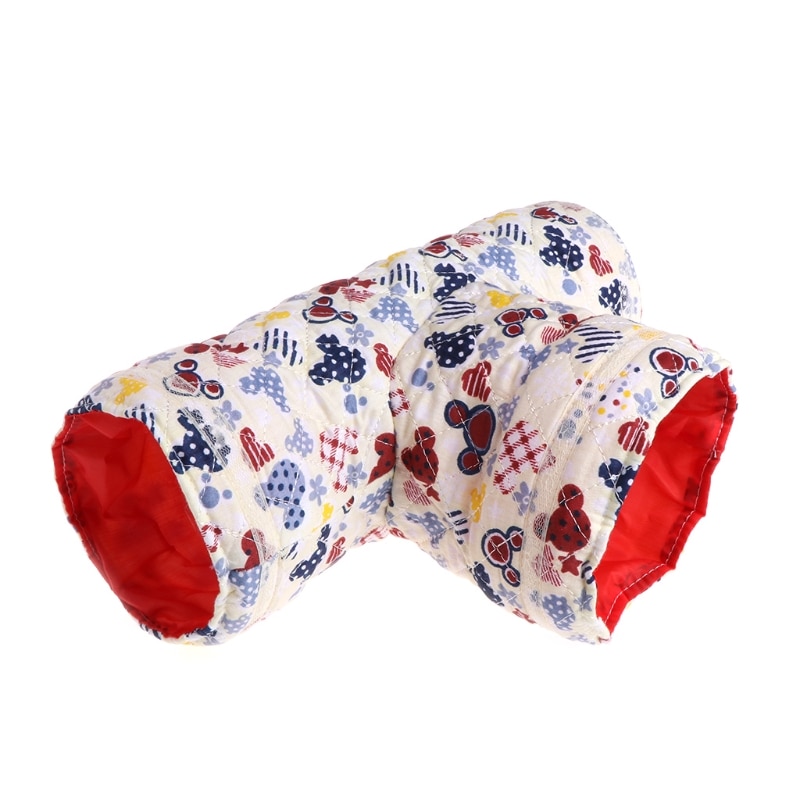 Túnel de juguete para hámster, pequeño nido de cama de 3 vías con dibujos de mascotas para conejos, hurones, conejillos de indias