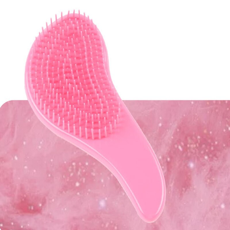 1Pcs Baby Kinderen En Vrouwen Verstrikt Haar Kam Kam Salon Zachte Anti-Statische Borstel Tangled Nat Droog Haren handvat Krul: Roze