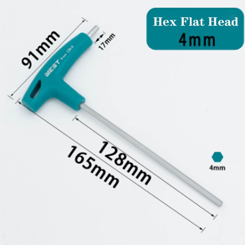 T-Handle Spanner Allen Key Hex Wrench Cr-v Alloy Flat Head Hexagon Universal Screwdriver Hand tool Universal Quick Snap Adapter: 4mm-1PCS