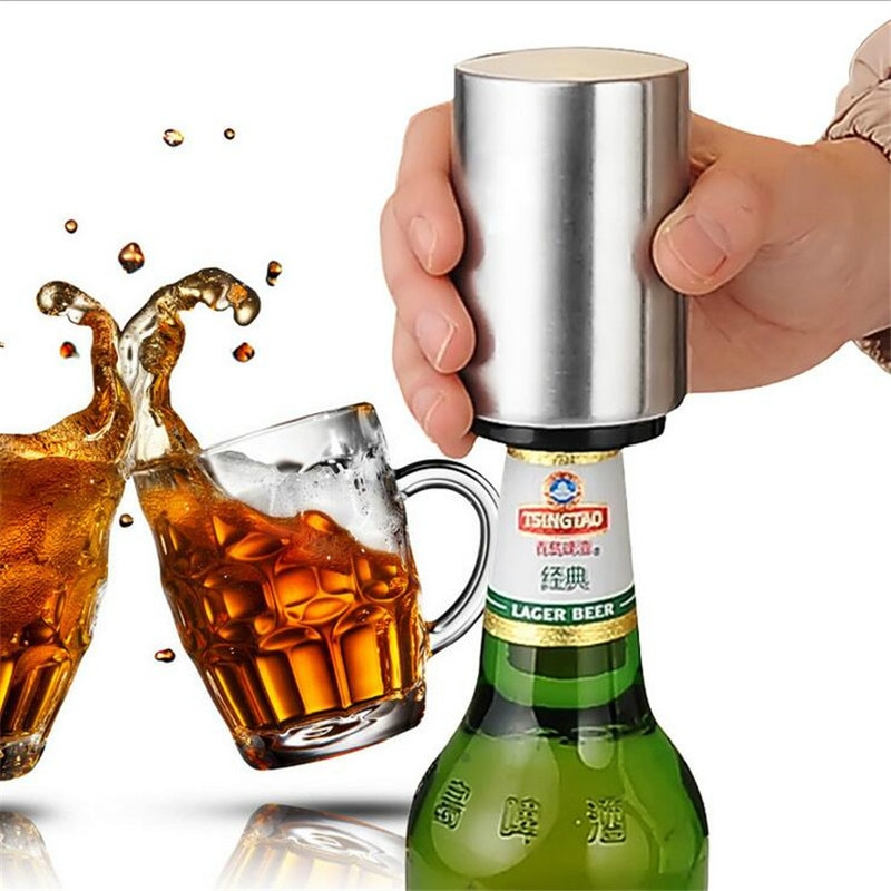 Type Luchtdruk Keuken Rvs Flesopener Bier Opener Automatische Magnetische Bier Openers Bar Wijn Opener Tool