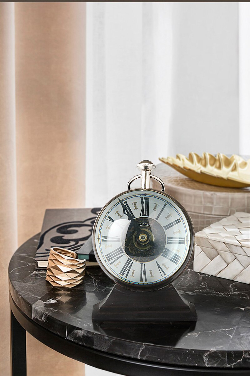 Desk Clock Retro Metal Table Clock Small American ... – Grandado