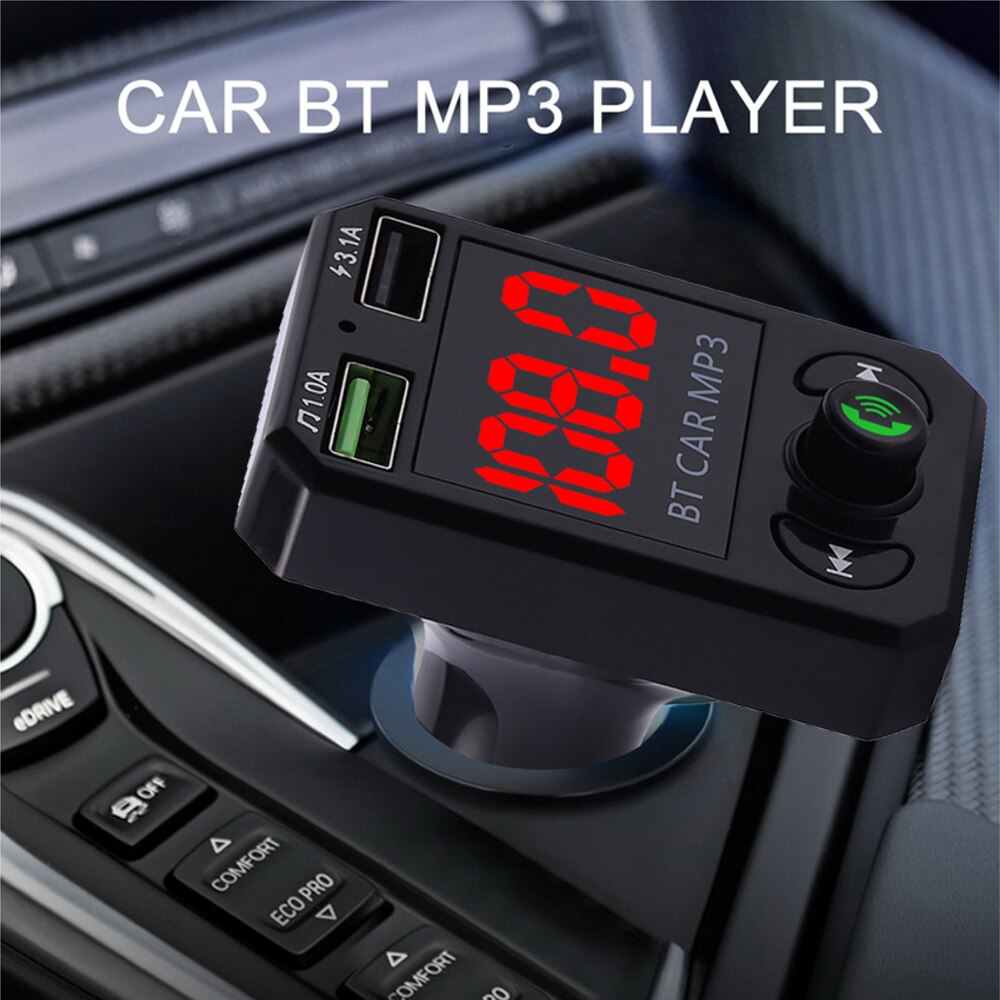 Kit Mains-libres Bluetooth 5.0 Pour Voiture - Transmetteur FM Et Audio MP3 - Noir