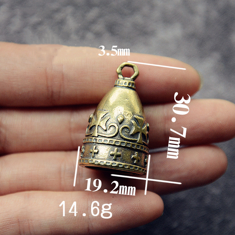 Clochette Vintage en laiton antirouille | Mini porte-clés Portable, porte-bonheur, bonne fortune, décoration de maison et de bureau, pendentif pour Animal de compagnie