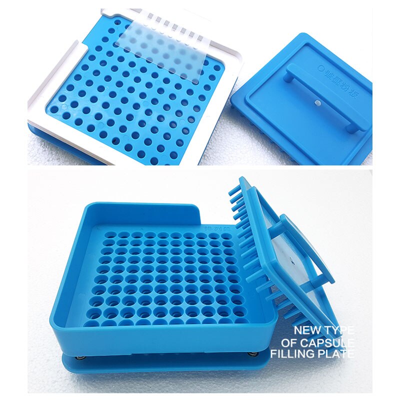 00# blue 100 Hole Plastic Manual Capsule Filling Machine Manual Capsule Filling Board