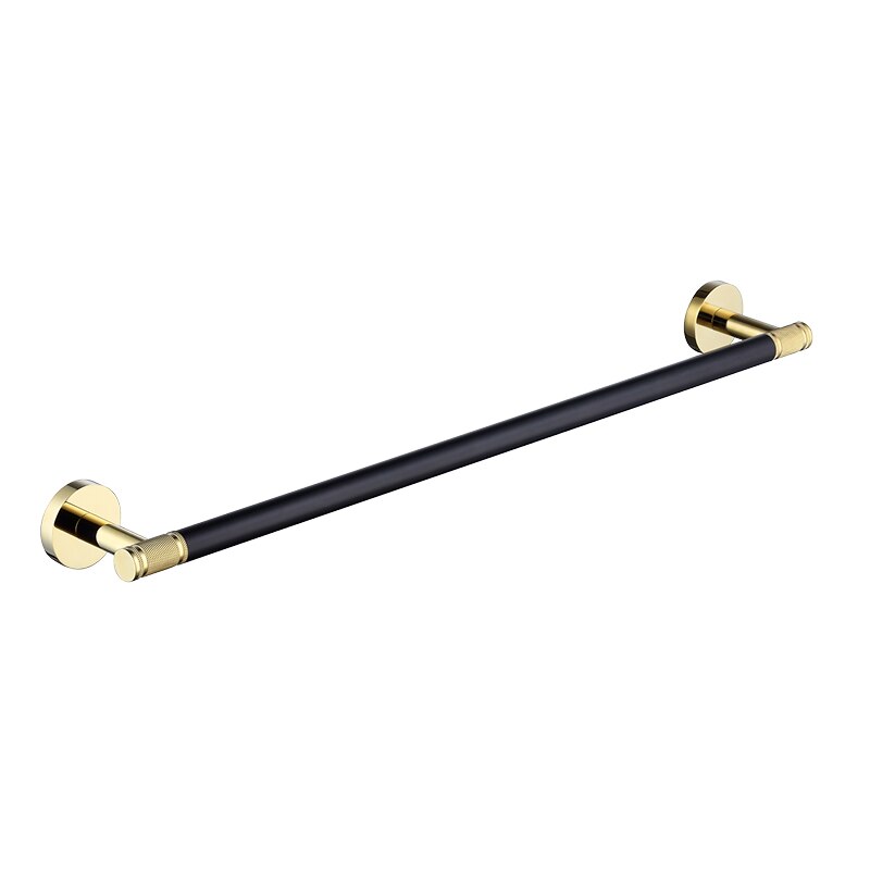 Solid messing håndklæde håndklædeholder hylde væg toiletbørsteholder sæbedispenser knagerækker sort guld badeværelsestilbehør sæt: E803
