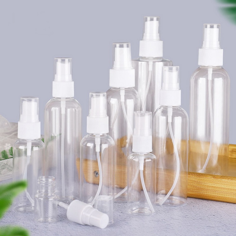 10ml ~ 100ml butelki wielokrotnego użytku podróż przezroczysta plastikowa butelka z perfum Atomizer pusta mała butelka z rozpylaczem toksyczny wolny i bezpieczny