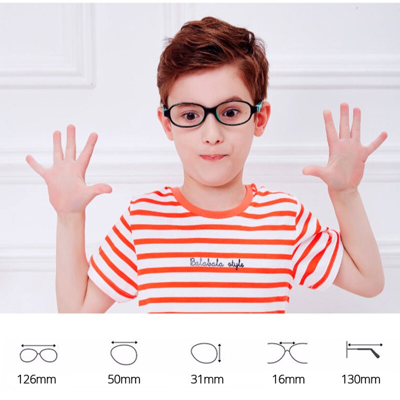 SECG-gafas desmontables para niños, montura sólida de silicona suave y Flexible, bonitas gafas redondas ovaladas para Miopía