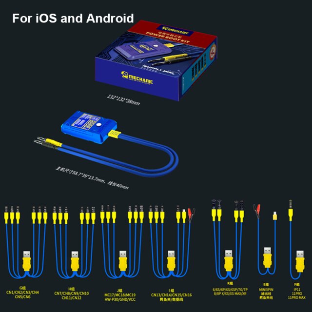 Mechanic iBoot Power Supply Power Control Test Cable for iP 6 7 8 X XS MAX 11 Pro max Android DC Power Control Line