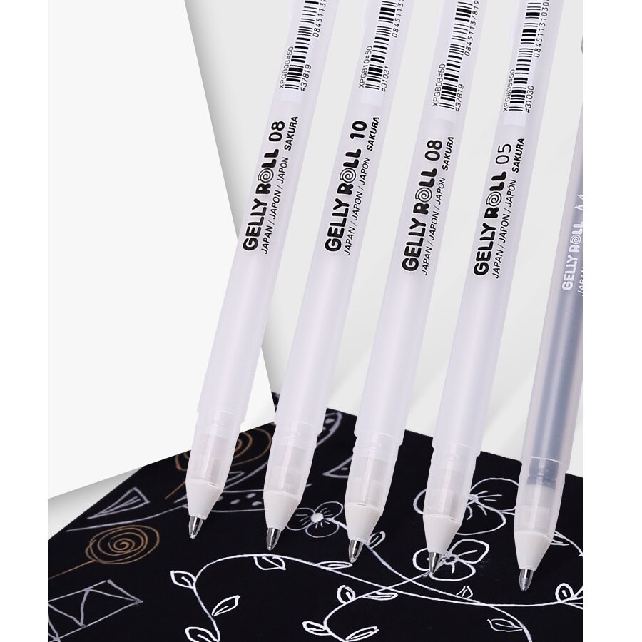 Sakura-rotulador de Color blanco, dorado y plateado, rotulador de pintura para dibujo, arte, papelería japonesa, suministros para oficina y escuela, H6499