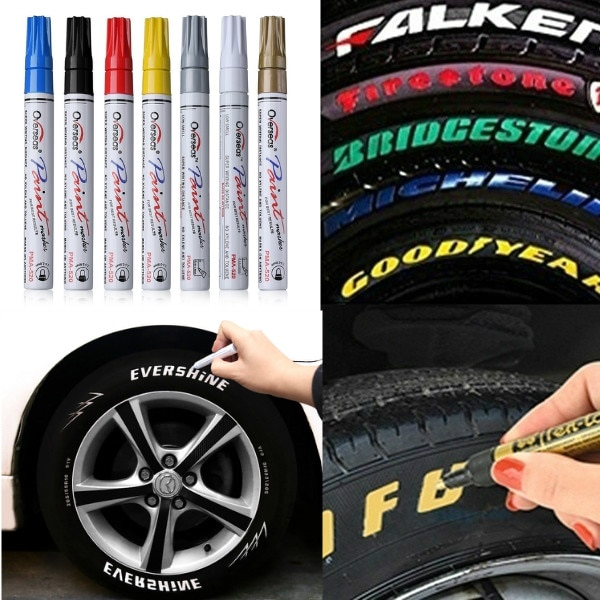Diy Kleur Waterdichte Pen Auto Fietsband Steen Ei Houten Loopvlak Metalen Permanente Verf Mark Graffiti Vette Marker