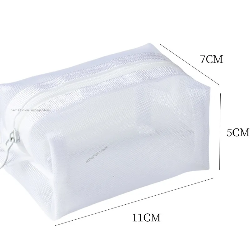 Multipurpose Breathable Square Mesh Storage Pouch Lightweight Mini Wash Bag Mini Zipper Coin Purse Large Capacity Coin Purse