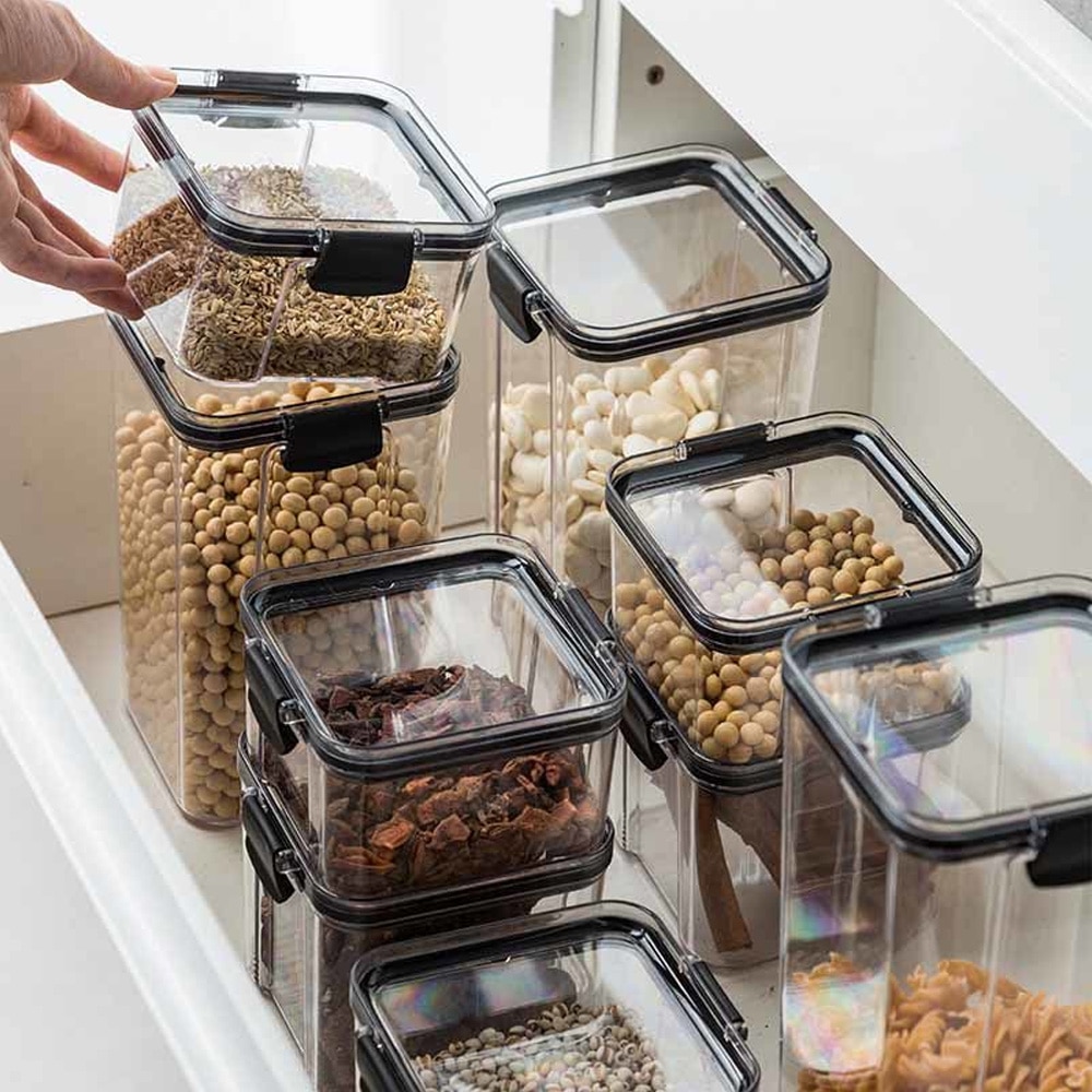 Kitchen Organizers for Pantry Storage Containers Kitchen Fridge Organizer Jars With Lid Plastic Storage Container Spices Boxes