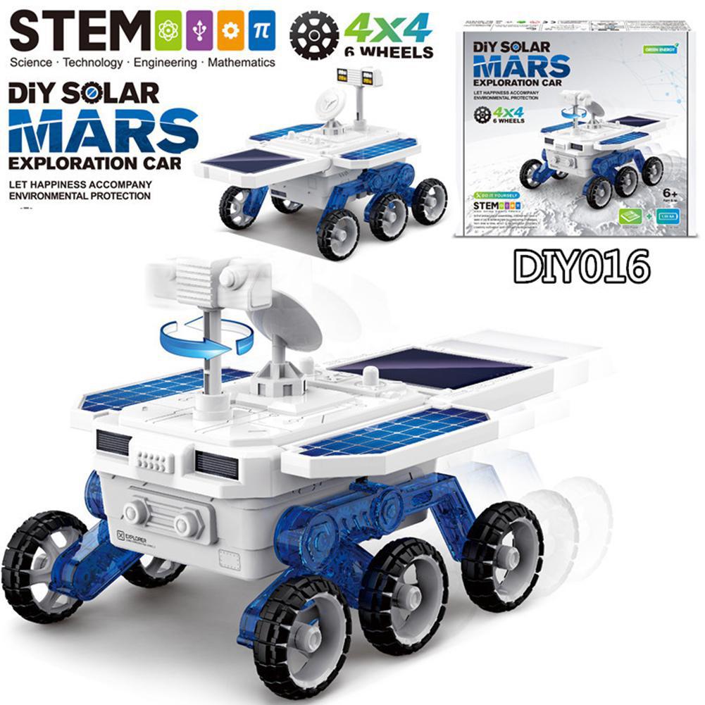 RCtown Planetary Exploration Vehicle Solar Powered Science and Education Self-assembled Electric Model Car for Children Kid Baby