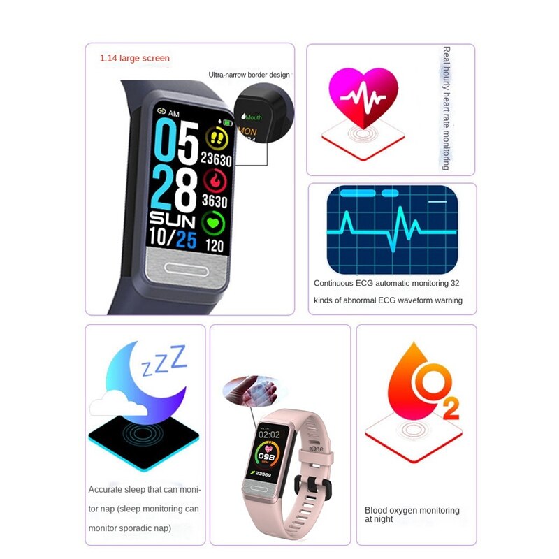 Jabs smart-armband mit herzfrequenz-, blutdruck- und blutsauerstoffmessung  ip67 wasserdichter uhr, gesundheits- und schlafüberwachung sowie schrittzähler