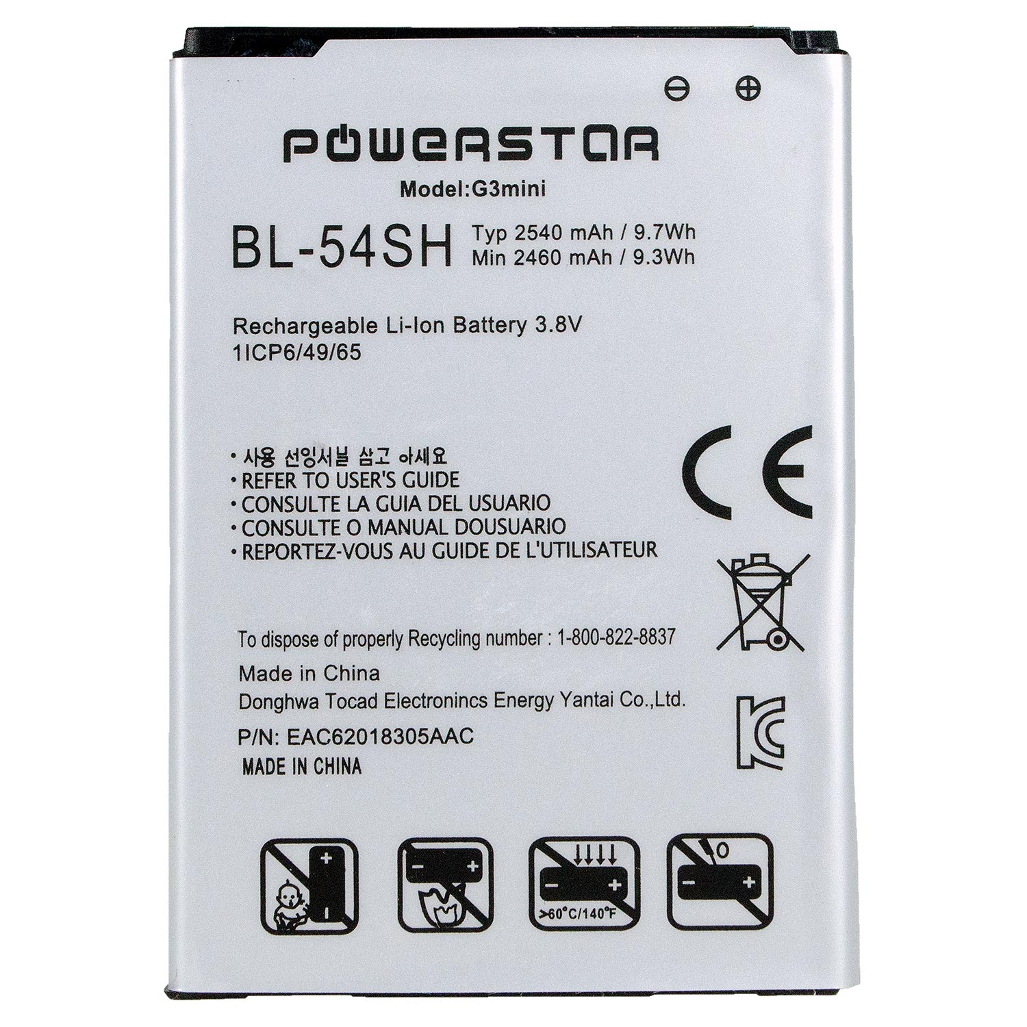 Lg G3 Batterij Batterij BL-54SH 2540Mah Powerstar