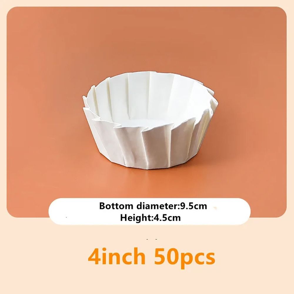 50 stk. 4/6/8- tommers bakepapir, engangs, oljebestandig kakeinnpakning, sammenleggbar cupcake-innlegg, bakeform, baskisk kakepapir, kakeformpapir: Himmelblå