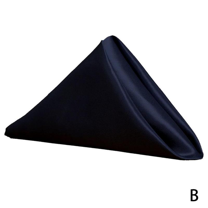 1pcs Cloth Napkins 12x12 Inches Polyester Table Napkins Restaurant Banquet Dinner Decoration Party Wedding Supplies Decor L2a4: Navy Blue