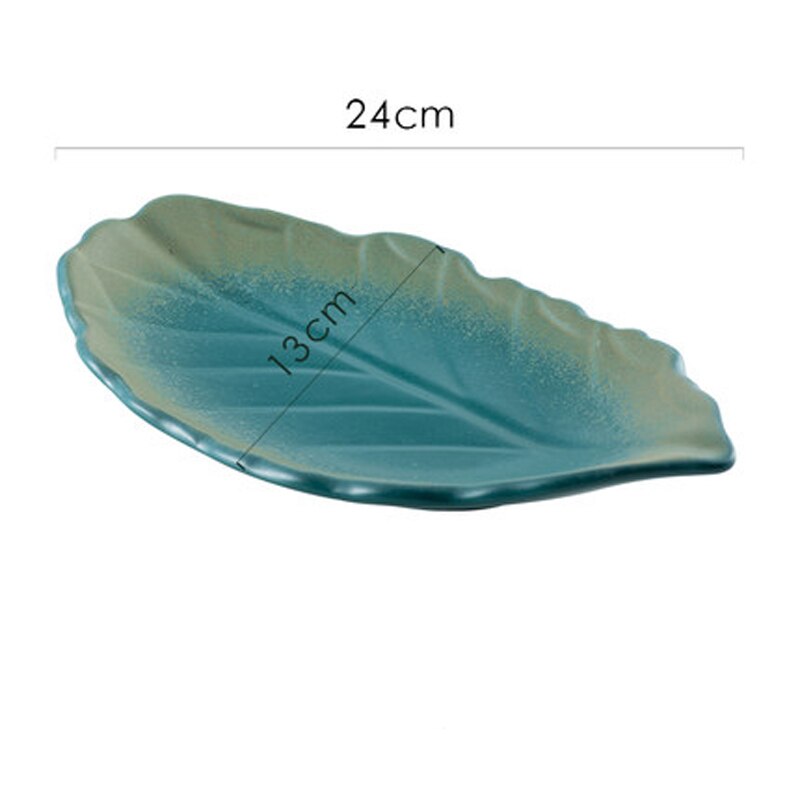 Keramische Plaat Huishoudelijke Ondiepe Mond Sushi Plaat Schotel Plaat Creatieve Japanse Stijl Persoonlijkheid Retro Blad-Vormige Blad Plaat Ta: A