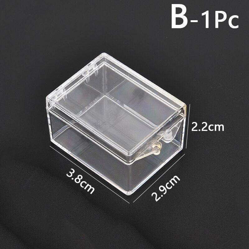 9 Sizes Transparent Small Square Clear Plastic Storage Boxes For Mini Jewelry/Beads/Crafts Case Container Display Packaging Box: B