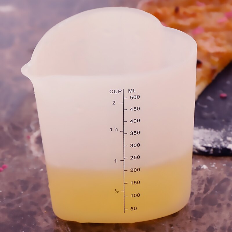 500ml Silicone Measuring Cup Butter Water Liquid Measure Cup Jug Flexible Silicone Cup Cooking For Kitchen Measuring Tools