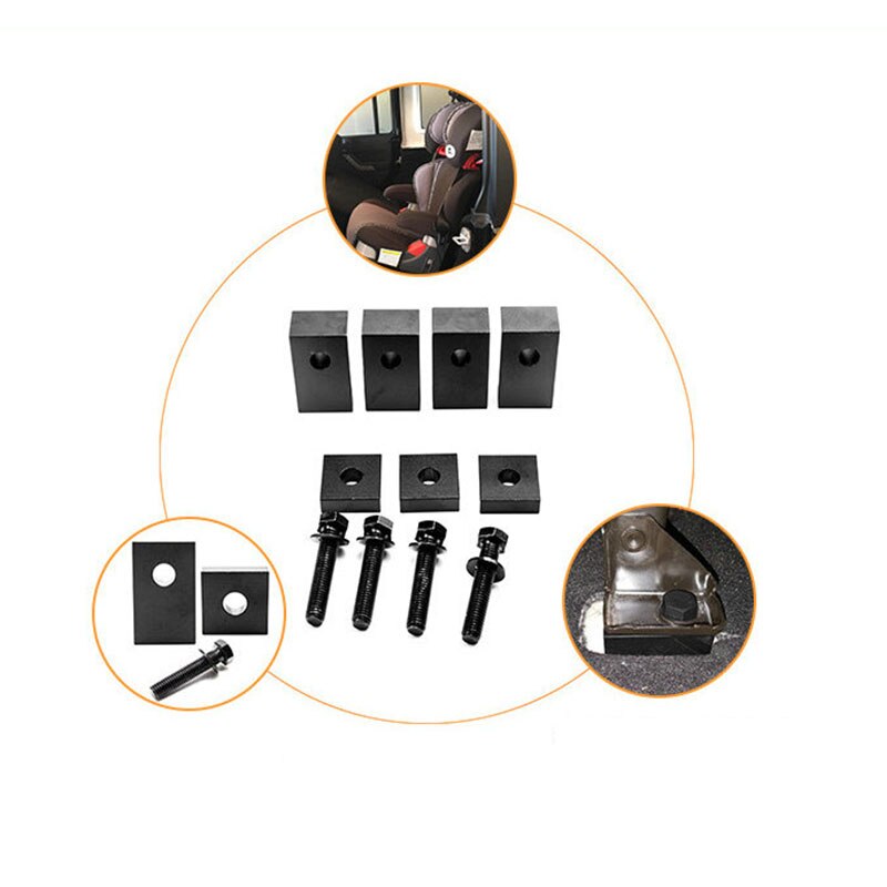 Support de siège arrière pour Jeep Wrangler JL JK, Kit d'espacement inclinable noir pour 07-19, accessoires 4 portes illimités