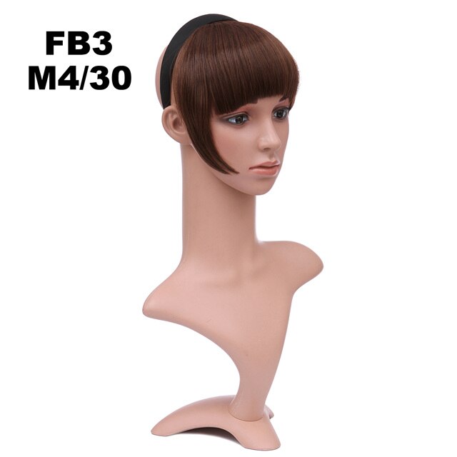 Girlshow – frange synthétique frange courte avec tresses, bandeau, frange émoussée FB3, 6 pouces, 16 couleurs disponibles, 50g, 1 pièce: FB3 Color M4-30